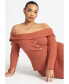 Фото #3 товара Plus Size Off The Shoulder Sweater With Sleeve Slits