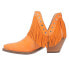 Фото #3 товара Dingo Fine N' Dandy Fringe Studded Snip Toe Cowboy Booties Womens Orange Casual