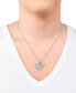 Blue and Green Crystal Butterfly Necklace (59/100 ct. t.w.) in Fine Silver Plated Brass