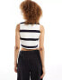 4th & Reckless knitted waistcoat in mono stripe