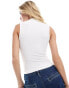 Фото #8 товара Stradivarius ruched detail slinky tank top in white