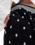 New Look broderie embroidered shorts in black