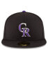 Фото #4 товара Men's Black Colorado Rockies National Baseball Hall of Fame 59FIFTY Fitted Hat