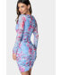 ფოტო #2 პროდუქტის Women's Button Detail Mesh Midi Dress