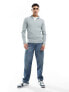 Фото #3 товара ASOS DESIGN midweight half zip jumper in light grey