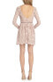 ML MONIQUE LHUILLIER 153172 Women's Lace Minidress Long Sleeve Blush Dress Sz. 8