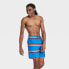 Фото #2 товара Speedo Men's 8" Striped Four Horizon Volley Swim Trunks - Blue L