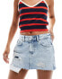 Tommy Jeans Sophie ripped denim mini skirt in light wash