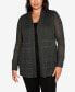 Фото #1 товара Plus Size Pointelle Open Cardigan Sweater