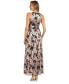 Women's Foil Printed Tiered Halter Dress