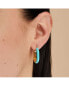 Women's Oval Enamel Hoop Earrings
