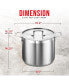 Фото #2 товара Stockpot - Brushed Stainless Steel - Heavy Duty Induction Pot with Lid and Riveted Handles - For Soup, Seafood, Stock, Canning and for Catering for Large Groups and Events by BAKKEN