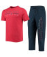 Men's Navy and Red Boston Red Sox Meter T-Shirt and Pants Sleep Set