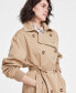 ფოტო #6 პროდუქტის Women's Ruched-Sleeve Trench Coat