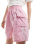 adidas Originals three stripe cargos shorts in pink