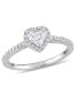ფოტო #1 პროდუქტის Certified Diamond (3/4 ct. t.w.) Heart and Round-Shape Engagement Ring in 14k White Gold