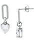 ფოტო #3 პროდუქტის Cubic Zirconia Heart Drop Earrings, Created for Macy's