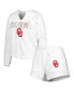 Фото #1 товара Women's White Oklahoma Sooners Sunray Notch Neck Long Sleeve T-shirt and Shorts Set