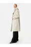 Фото #4 товара Пальто женское Koton Uzun Kaşe Kaban Длинное пальто съемным синтетическим мехом и карманами
