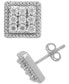 ფოტო #1 პროდუქტის Diamond Cluster Stud Earrings (1/10 ct. t.w.) in Sterling Silver