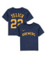 ფოტო #2 პროდუქტის Infant Boys and Girls Christian Yelich Navy Milwaukee Brewers Player Name and Number T-shirt