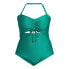 Time and Tru Swimsuit Women's Size S Green Nylon Ottoman Ribbed Cutout One Piece