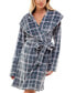 ფოტო #7 პროდუქტის Women's Plaid Shawl-Collar Wrap Robe