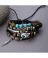 ფოტო #2 პროდუქტის Women's Black Boho Leather Stack Bracelet