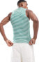 Фото #4 товара ASOS DESIGN muscle fit tank vest in green stripe