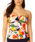 Фото #1 товара Women's Twist-Front Ruched Tankini Top