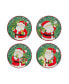 Фото #1 товара Holiday Magic Santa 4 Piece Canape Plate Set