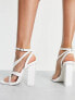 Public Desire Bring It block heeled sandals in white
