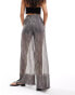 ASOS DESIGN pull on trouser with sheer overlay in abstract print