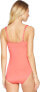 Jantzen 145011 Women's Solid Draped One Piece Swimsuit Color Amazon Coral Sz 8