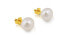 Gold earrings with real pearl 1000101400 - фото #3