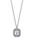 Фото #1 товара 2028 silver-Tone Crystal Octagon Pendant Necklace 16" Adjustable
