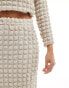 Vero Moda Petite textured midi skirt co-ord in beige