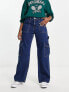 Фото #1 товара Monki wide leg cargo jeans in blue