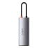 Multifunkcjonalny HUB USB 5w1 USB-C PD 100W HDMI szary