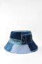 Patchwork denim bucket hat