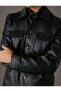 Фото #104 товара Deri Görünümlü Ceket Kapaklı Çift Cepli Klasik Yaka Çıtçıt Düğmeli