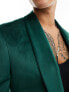 ASOS DESIGN super skinny smoking jacket in dark green