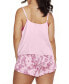 ფოტო #3 პროდუქტის Plus Size Linny Pajama Camisole & Short Set