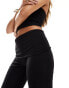 Фото #2 товара Pieces fold over flared leggings in black