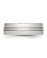 Фото #4 товара Stainless Steel Brushed and Polished 6.5mm Grooved Band Ring