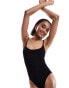 Фото #5 товара ASOS DESIGN Tall Amy crinkle skinny strap swimsuit in black