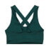 Puma Mid Impact Strong Shine Sports Bra Womens Green Casual 52387243