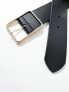 ASOS DESIGN leather square buckle low waist belt