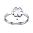 Silver leg ring with four-leaf clover ZTD25256