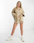 Urban Revivo contrast stitch denim jacket in camel